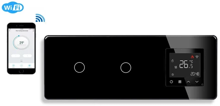 Умный терморегулятор ELIOS программируемый черный стекло с Wi-Fi 16 А - изображение 2