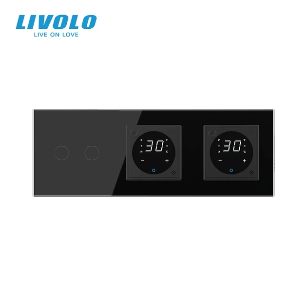 Умный терморегулятор LIVOLO с управлением с телефона электронный черный стекло - изображение 3