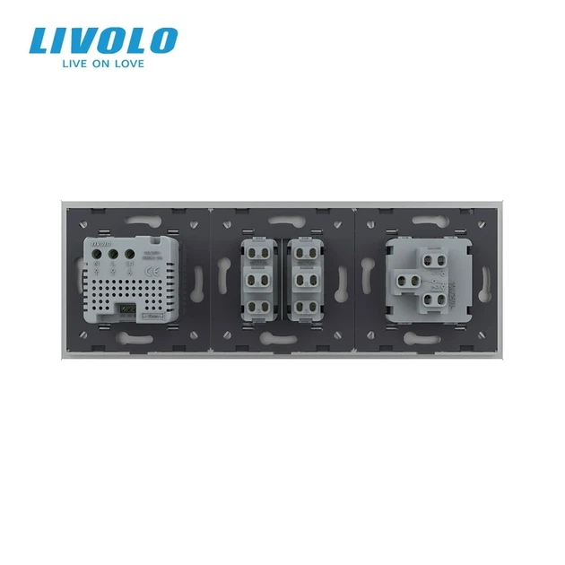 Сенсорный терморегулятор LIVOLO электронный для теплого пола серый стеклянная рамка - изображение 4