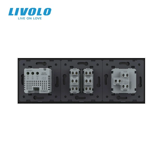 Сенсорный терморегулятор LIVOLO 4-клавишный электронный черный закаленное стекло - изображение 4