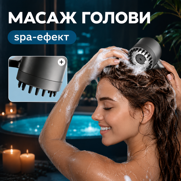Насадка лійка для душу 3 режими + 1 фільтр / Масажна лійка душова / Душова лійка (16265) - Фото 7 Насадка лійка для душу 3 режими + 1 фільтр / Масажна лійка душова / Душова лійка (16265) - зображення 7