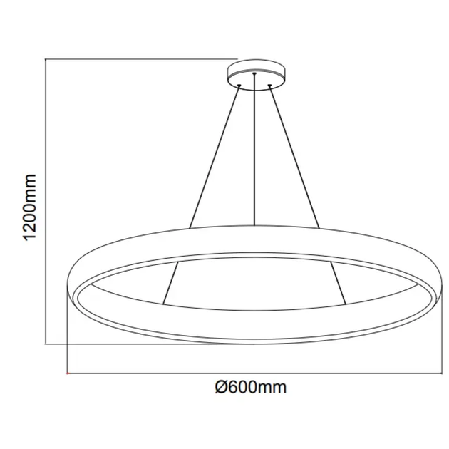 Подвесная LED люстра 48W Horoz Electric с корпусом в форме кольца 4000K черная IP20 ESSENCE - изображение 2