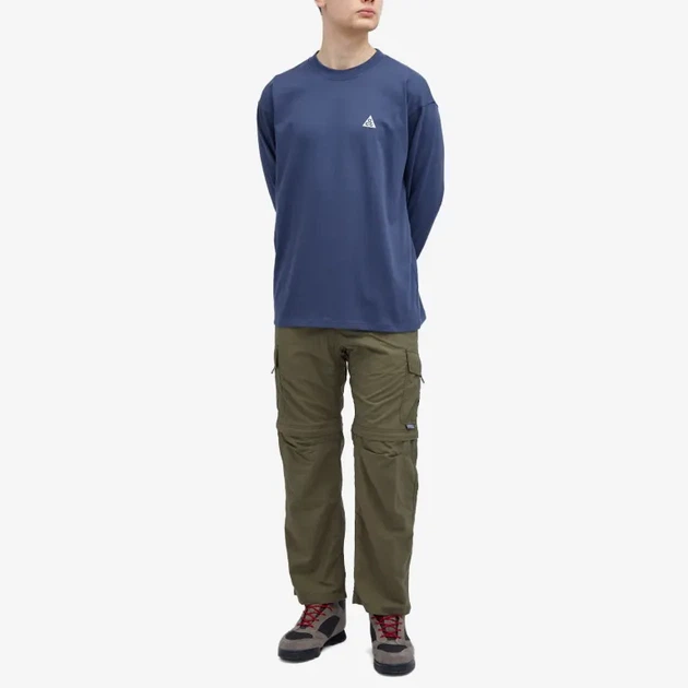 Чоловічий бавовняний лонгслів ACG Dri-FIT FQ3738-437 синього кольору вільний оверсайз Розмір XS - Фото 4 Чоловічий бавовняний лонгслів ACG Dri-FIT FQ3738-437 синього кольору вільний оверсайз Розмір XS - зображення 4