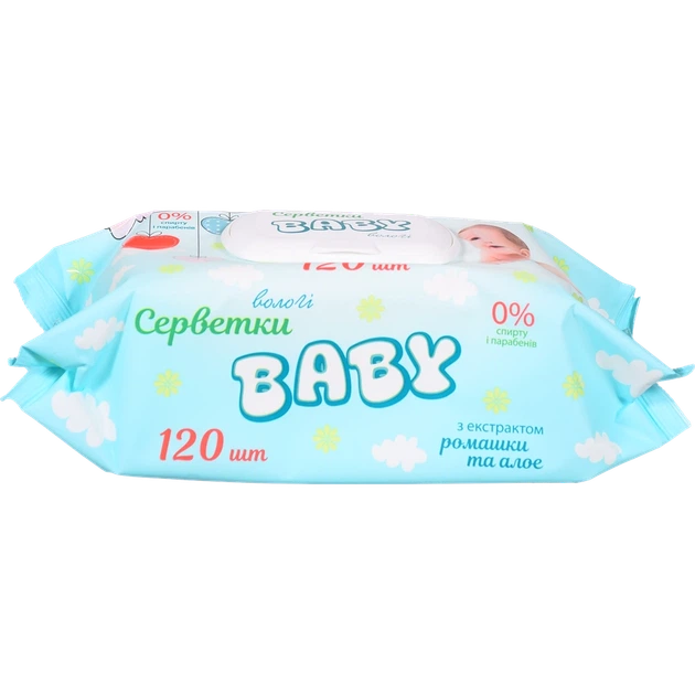 Серветки вологі для дітей BABY 120 шт. з клапаном - изображение 3