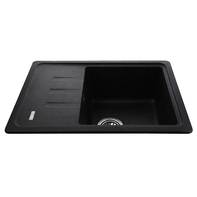 Гранітна мийка Globus Lux Mono 620x435 накладна, прямокутна, графіт - Фото 3 Гранітна мийка Globus Lux Mono 620x435 накладна, прямокутна, графіт - зображення 3