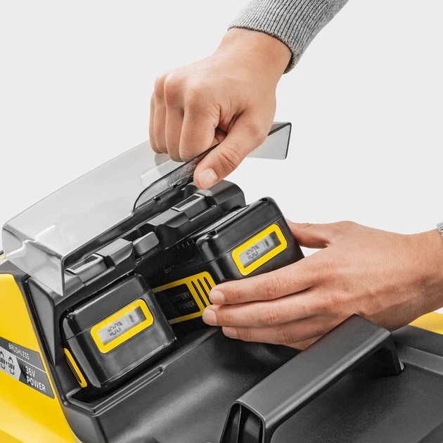 Газонокосарка акумуляторна Karcher LMO 4-18 36В 37 см пластик чорна з жовтим - зображення 2