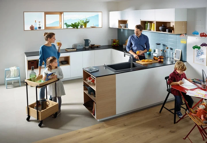 Hansgrohe S 51 Кухонная мойка, Graphite Black (43313170) - Фото 7 Hansgrohe S 51 Кухонная мойка, Graphite Black (43313170) - изображение 7