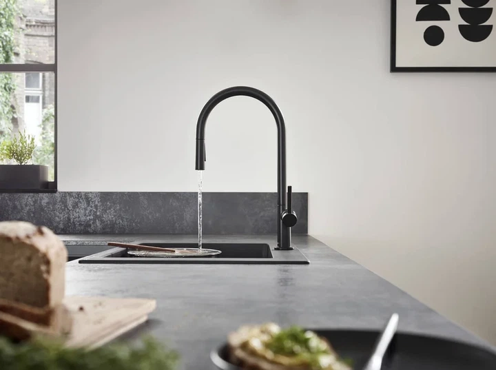 Hansgrohe S 51 Кухонная мойка, Graphite Black (43313170) - Фото 8 Hansgrohe S 51 Кухонная мойка, Graphite Black (43313170) - изображение 8