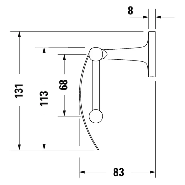 Бумагодержатель без крышки Duravit Starck T (цвет - чёрный матовый) (0099404600) - изображение 4