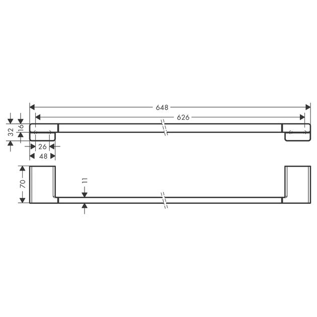 Полотенцедержатель Hansgrohe AddStoris 62,6 / 64,8 см, Brushed Bronze (41747140) - изображение 2
