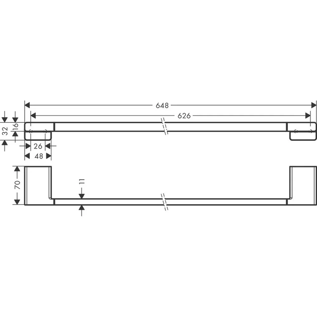 Полотенцедержатель Hansgrohe AddStoris 62,6 / 64,8 см, Brushed Bronze (41747140) - изображение 4