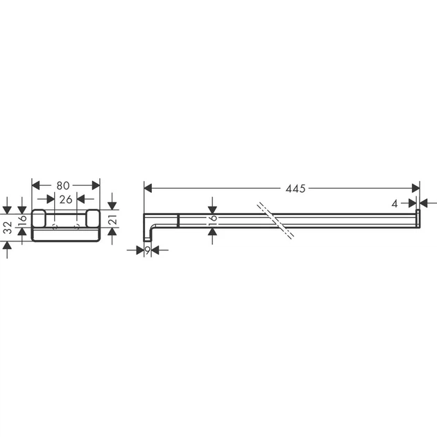 Полотенцедержатель Hansgrohe AddStoris 44,5 см, подвійний, Matt White (41770700) - изображение 4