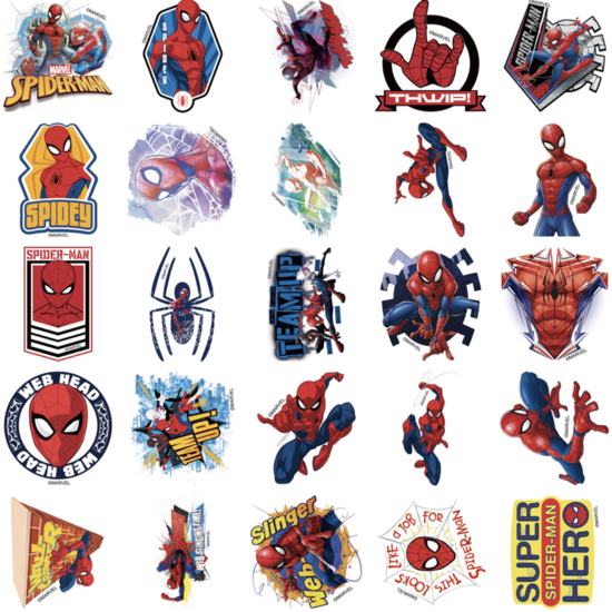 Набір наліпок Spider-Man Людина-павук 50 шт. ⬩ наклейки для ноутбука, телефону та блокнота - зображення 4