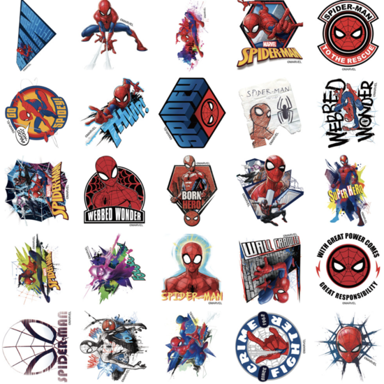 Набір наліпок Spider-Man Людина-павук 50 шт. ⬩ наклейки для ноутбука, телефону та блокнота - зображення 5