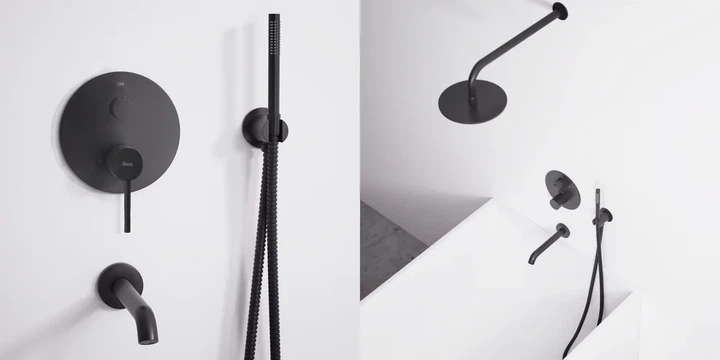 Душевая система REA LUNGO BLACK с изливом + BOX скрытого монтажа - Фото 5 Душевая система REA LUNGO BLACK с изливом + BOX скрытого монтажа - изображение 5