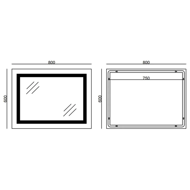 Дзеркало Mixxus STYLE MR13-80x60-Reverse з Led Touch, Anti-fog, димером, регулятором яскравості (MI - изображение 3