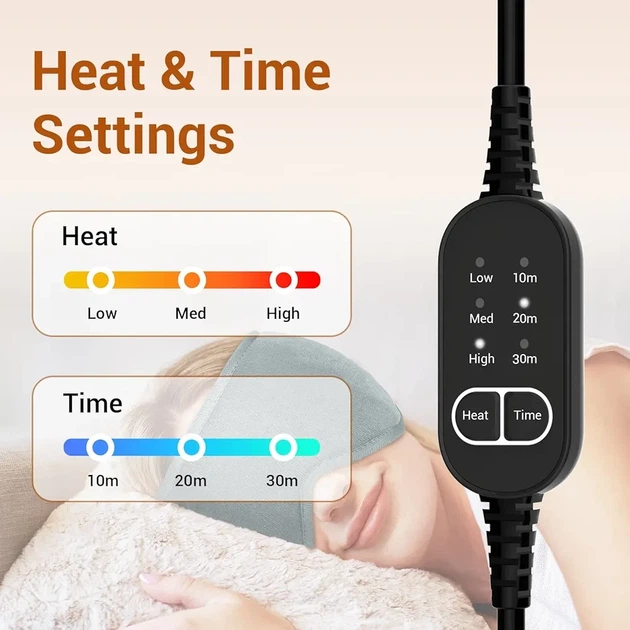 Портативная грелка для глаз Comfytemp-K9222, 3 режима нагрева и времени, маска для облегчения головной боли, мигрени - Фото 3 Портативная грелка для глаз Comfytemp-K9222, 3 режима нагрева и времени, маска для облегчения головной боли, мигрени - изображение 3