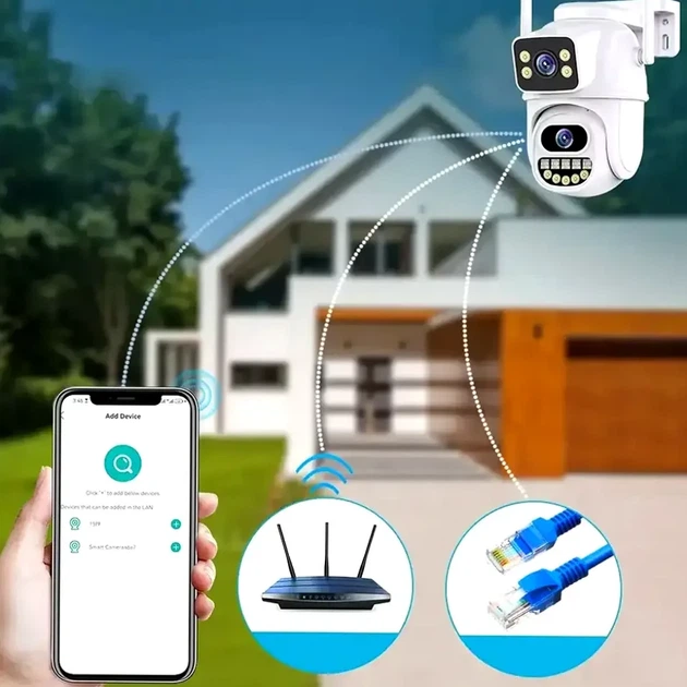 Wi-Fi камера видеонаблюдения 8MP с датчиком движения и ночной подсветкой для улицы IP66 белая - изображение 5