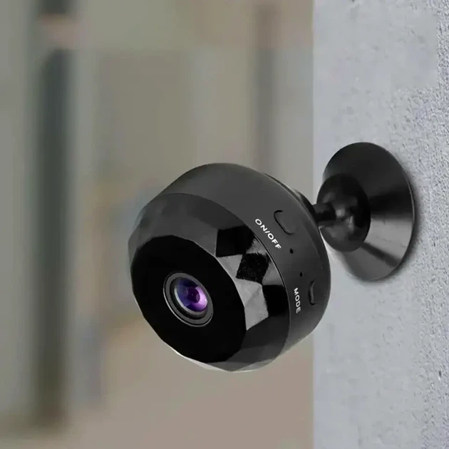 Беспроводная мини камера WiFi 1080P с микрофоном и магнитным креплением для видеонаблюдения черная - изображение 6