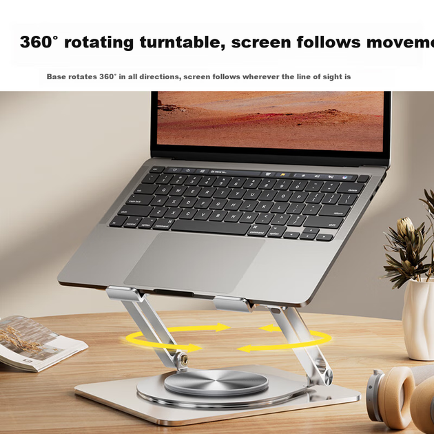 Подставка для ноутбука Jichuan 360° Aluminum alloy Silver - Фото 5 Подставка для ноутбука Jichuan 360° Aluminum alloy Silver - изображение 5