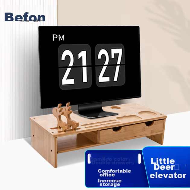 Підставка для монітора Beifang (Befon) бамбукова 540x230x140 мм - зображення 4