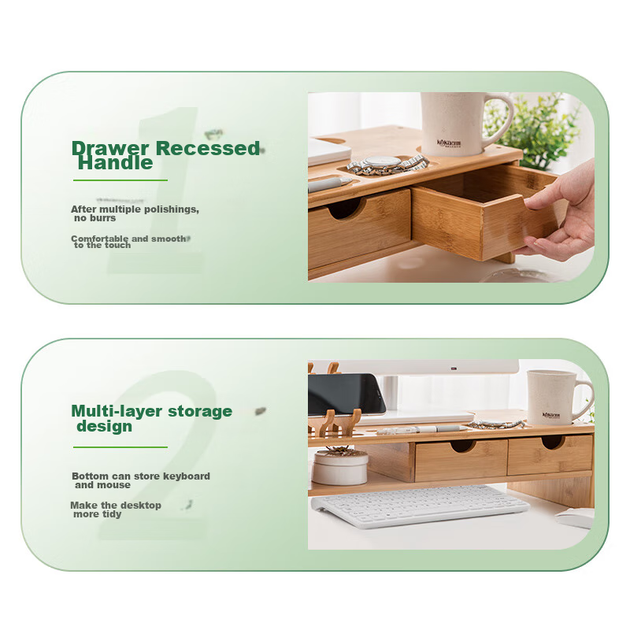 Підставка для монітора Beifang (Befon) бамбукова 540x230x140 мм - зображення 9