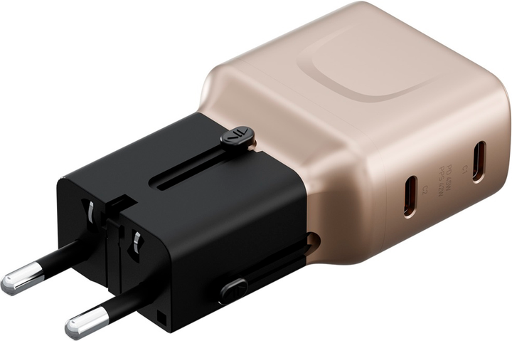 Ładowarka sieciowa Energea TravelGo 45W 2x USB-C Gold (8885020103403) - obraz 5