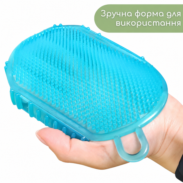 Рукавичка для антицелюлітного масажу для лімфодренажу, гладкості та зменшення целюліту, бірюзова Reclaire - зображення 2