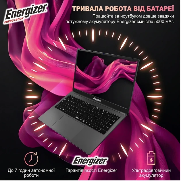 Ноутбук 15.6" Energizer EnergyBook 15 (L15-N40-82AZ) Intel Celeron N4020 RAM 8GB SSD 256GB Windows 11 (UKR) (102197056) - Уценка - Фото 3 Ноутбук 15.6" Energizer EnergyBook 15 (L15-N40-82AZ) Intel Celeron N4020 RAM 8GB SSD 256GB Windows 11 (UKR) (102197056) - Уценка - изображение 3