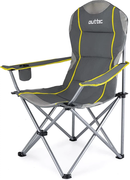 Крісло туристичне складне Outtec Travel+ з чохлом Сіре 110215 (5907766662631) - зображення 2