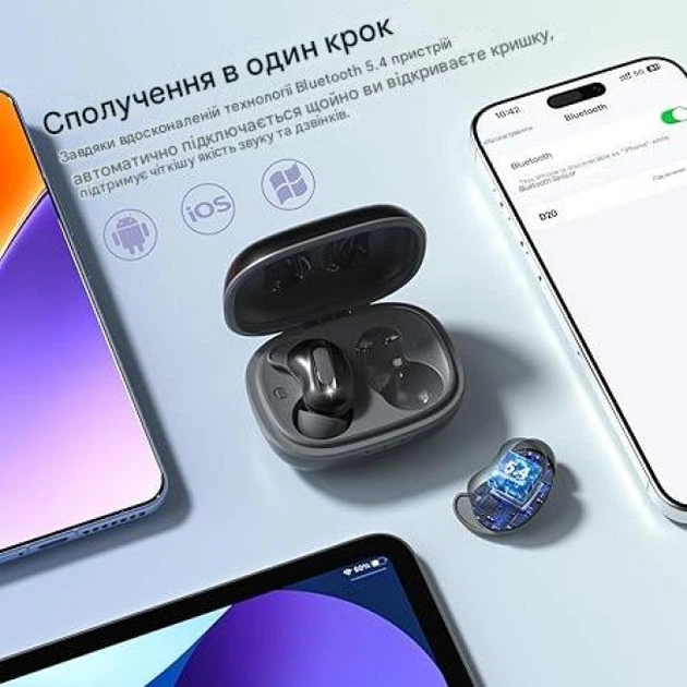 Бездротові беруші AGGOO D20 Sleep Earbuds Bluetooth 5.3 мінінавушники для сну від храпу та шуму, TWS з кейсом - изображение 5