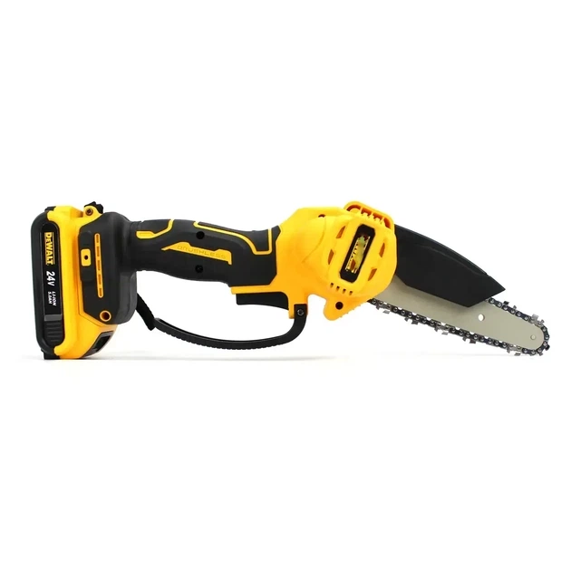 Мини пила аккумуляторная DeWalt DCM155N 48 В 6 А·ч цепная шина 20 см сучкорез бесщеточный автоматическая смазка электропила 17 м с шаг 1 4 бесключевое натяжение для обрезки деревьев веток кустов распиливания древесины с 2 АКБ - изображение 2