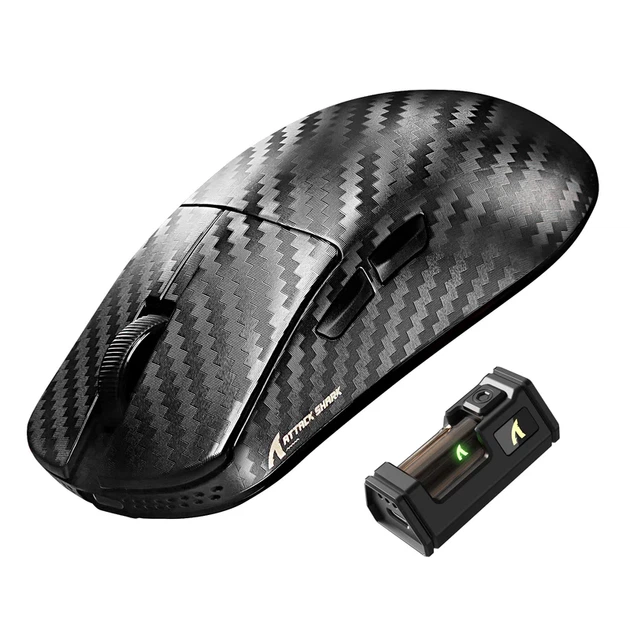 Игровая мышь ATTACK SHARK R11 ULTRA Carbon Fiber Wireless 8K PAW3950MAX, 49 г, Bluetooth/2.4G/USB - Фото 1 Игровая мышь ATTACK SHARK R11 ULTRA Carbon Fiber Wireless 8K PAW3950MAX, 49 г, Bluetooth/2.4G/USB - изображение 1