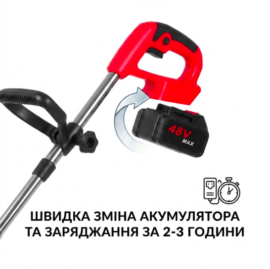Аккумуляторная газонокосилка на колесах с двумя батареями 48В - изображение 3