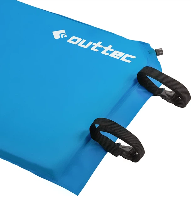 Килимок самонадувний Outtec Pillow 186 x 53 x 2,5 см з подушкою Блакитний (5907766662839) - зображення 3