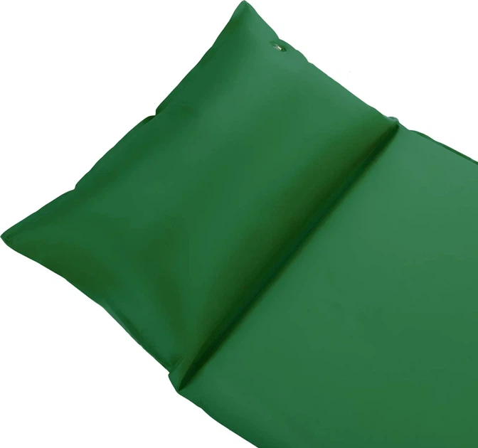 Килимок самонадувний Outtec Pillow 186 x 53 x 2,5 см з подушкою Зелений (5907766668374) - зображення 3