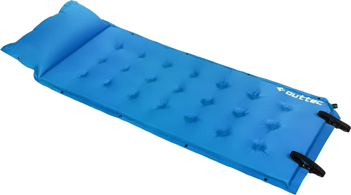 Килимок самонадувний Outtec Naps 193 x 68 x 3,5 см з подушкою Блакитний (5907766662853) - зображення 2