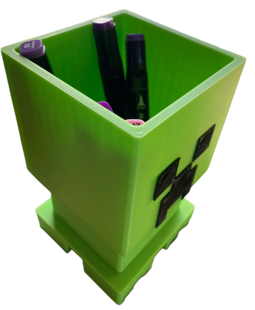 Подставка Для Карандашей Creeper Pencil Paint Brush Holder Зеленый 18 См 3Д Печать - Фото 1 Подставка Для Карандашей Creeper Pencil Paint Brush Holder Зеленый 18 См 3Д Печать - изображение 1