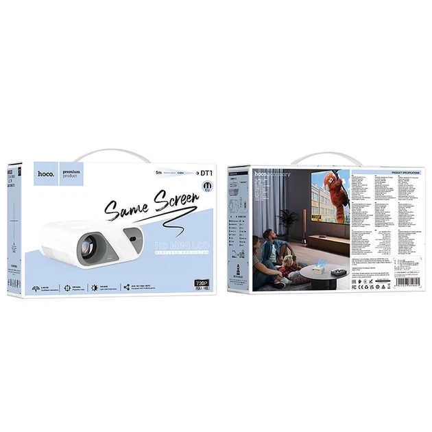 Проектор Hoco DT1 HD Ready Wi-Fi Bluetooth 720P White (6942007629621) - изображение 9