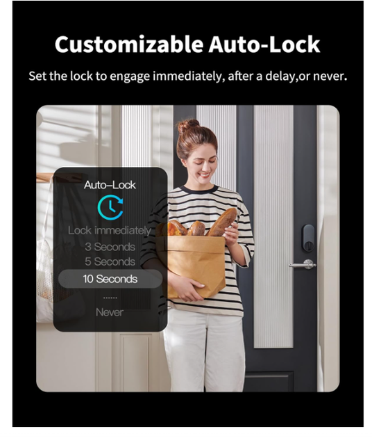 Умный дверной замок Aqara Smart Lock U200 с Apple Home Key, отпечатком пальца и клавиатурой, черный - изображение 4