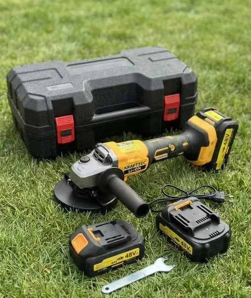 Болгарка аккумуляторная Krafftec Germani DCG413 48V 6Ah бесщеточная угловая шлифовальная машина 125 мм с двумя аккумуляторами регулировкой оборотов и кейсом - изображение 10