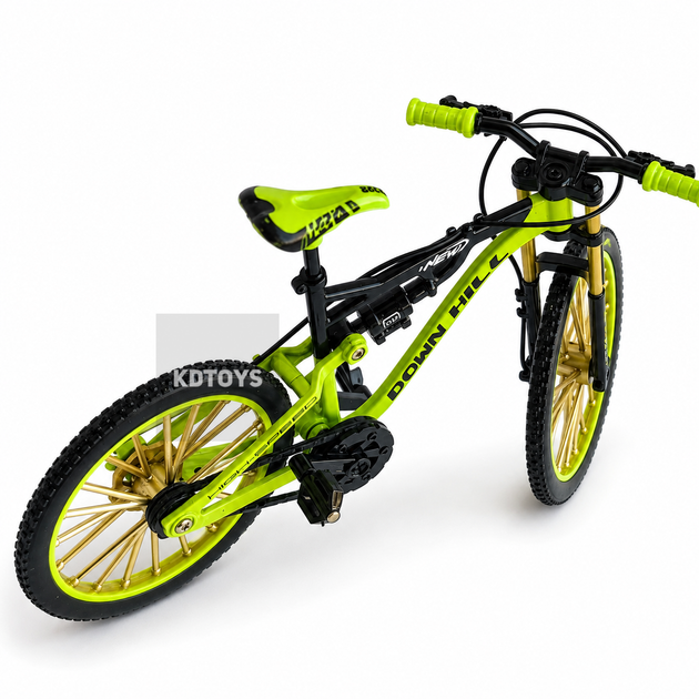 Коллекционная мини-модель велосипеда металлический Фингербайк MTB игрушечный велосипед 1:8 Размер 18 см Green - Фото 6 Коллекционная мини-модель велосипеда металлический Фингербайк MTB игрушечный велосипед 1:8 Размер 18 см Green - изображение 6