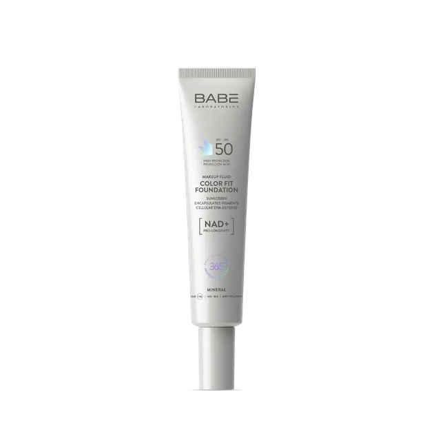 Тонувальний флюїд BABE Laboratorios SPF 50 з адаптивним кольором і NAD+ на фізичних (мінеральних) фільтрах - Фото 1 Тонувальний флюїд BABE Laboratorios SPF 50 з адаптивним кольором і NAD+ на фізичних (мінеральних) фільтрах - изображение 1