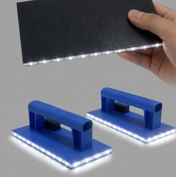 Шлифовальная терка с LED-подсветкой для шлифования поверхностей строительный инструмент с освещением - Фото 4 Шлифовальная терка с LED-подсветкой для шлифования поверхностей строительный инструмент с освещением - изображение 4
