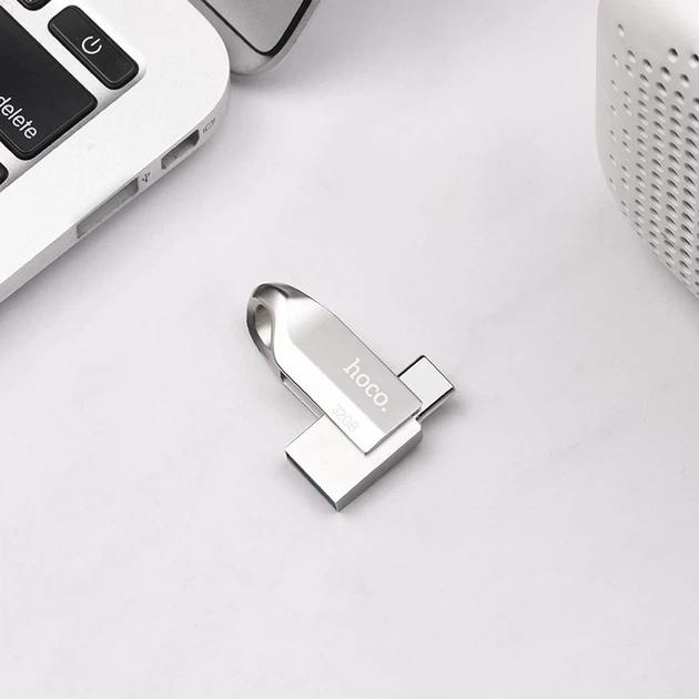 Флешка Hoco UD8 32GB USB 3.0 USB A + USB C Silver (6931474713391) - зображення 3
