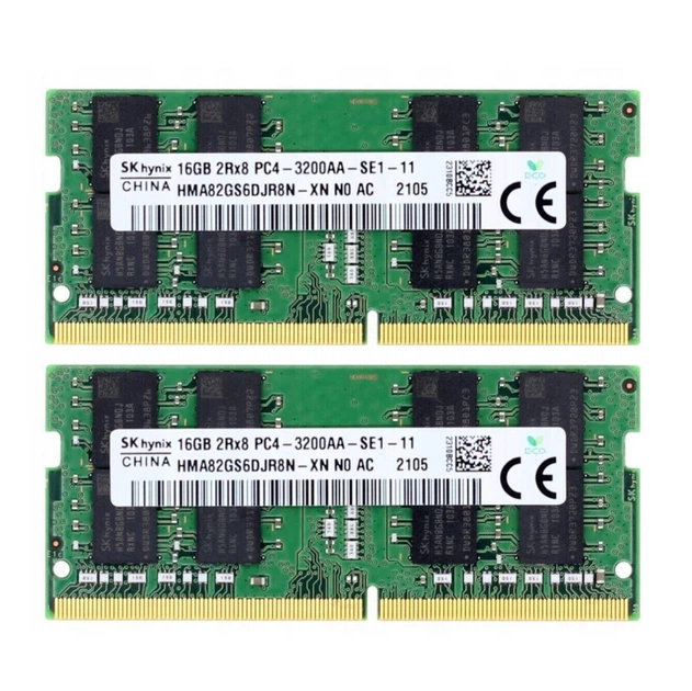 Комплект оперативной памяти для ноутбука SK hynix 32GB (2x16GB) DDR4 3200MHz SO-DIMM 2Rx8 (HMA82GS6DJR8N-XN) код CG-531217184 - Фото 1 Комплект оперативной памяти для ноутбука SK hynix 32GB (2x16GB) DDR4 3200MHz SO-DIMM 2Rx8 (HMA82GS6DJR8N-XN) код CG-531217184 - изображение 1