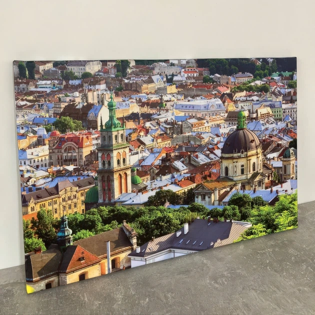 Интерьерная картина Львов, вид на центр с высоты, Lviv, интерьерный декор, 40×60 см (id0587) - изображение 3
