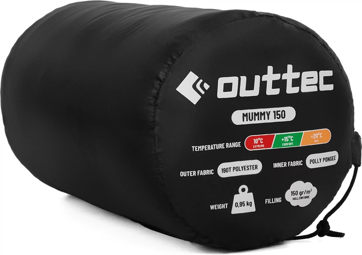 Спальний мішок Outtec Мумія, 210 см З капюшоном, одномісний (5905884421192) - зображення 3