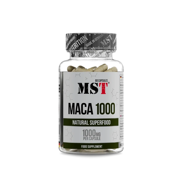 Мака перуанская MST Maca 1000 mg 60 капсул, MST корень маки для либидо и энергии - Фото 1 Мака перуанская MST Maca 1000 mg 60 капсул, MST корень маки для либидо и энергии - изображение 1