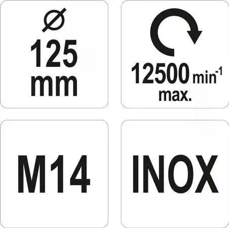 Щётка зачистная дисковая YATO, Ø125 мм, М14, 12500 об/мин - Фото 4 Щётка зачистная дисковая YATO, Ø125 мм, М14, 12500 об/мин - изображение 4